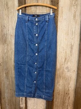 Hudson Jeans Denim Button Up Pencil Skirt Long:Size 28